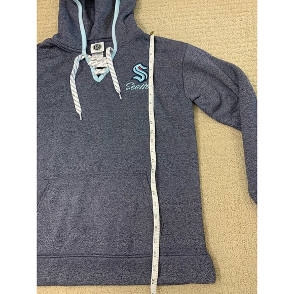 Seattle Kraken NHL Womens Lace Up Pullover Jersey Hoodie Slate Blue Small - Picture 7 of 10